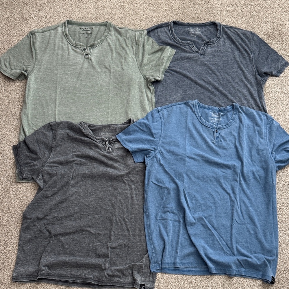 Set of 4 Lucky Brand Henley Tees